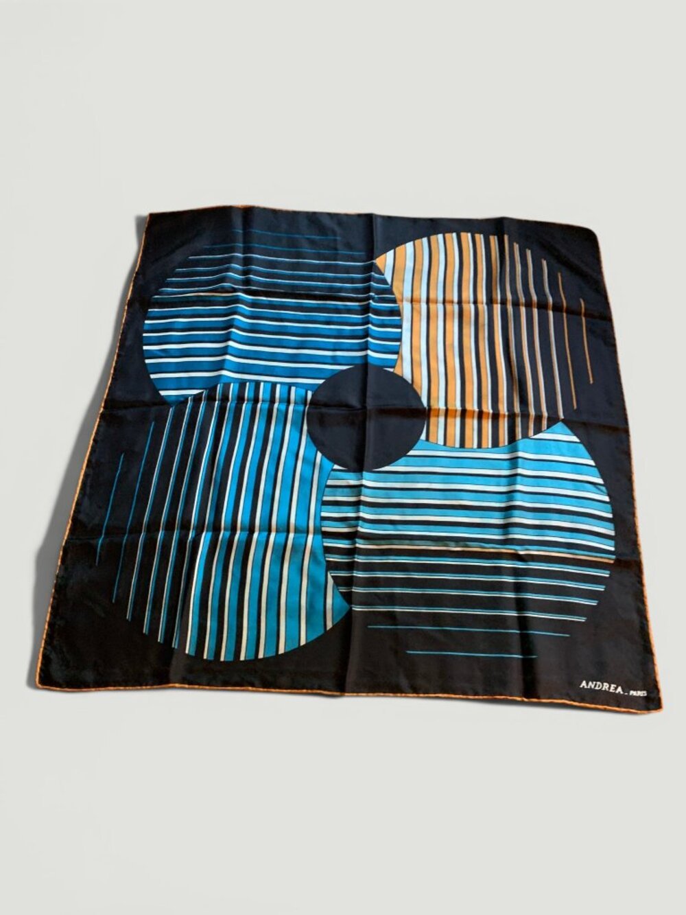 Andrea silk multi color graphic silk scarf - Picture 2 of 5